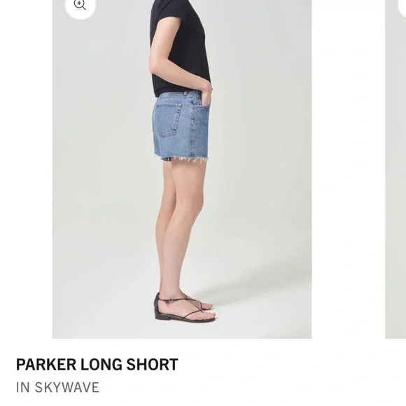 Agolde Parker Long Short in Skywave - Picture 6 of 10